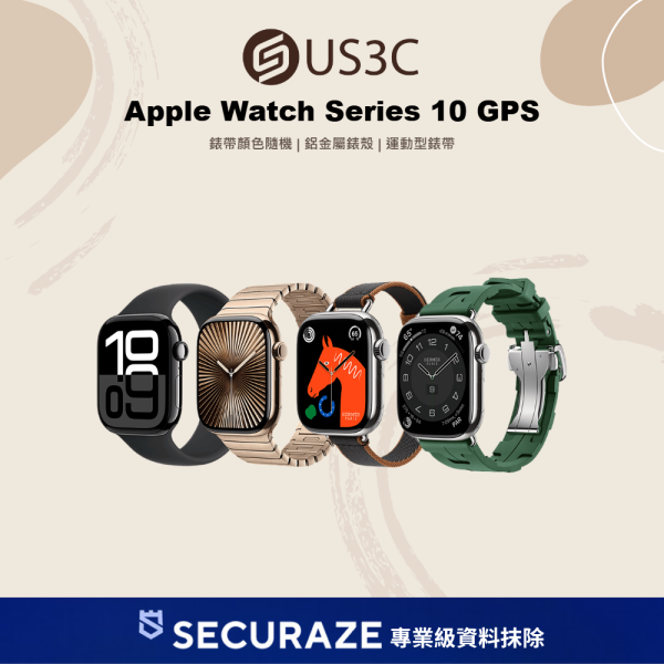 Apple Watch Series 10 S10 GPS 鋁金屬錶殼 / 搭配運動型錶帶 〈錶帶顏色隨機〉